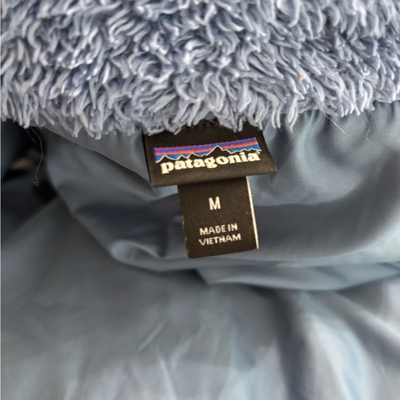 patagonia fleece Los Gatos‎ Vest Women Medium Blue Light Navy Warm Soft Pockets - Picture 2 of 10